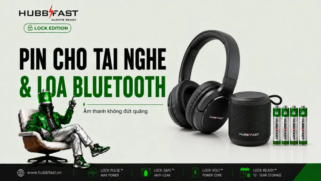 Pin AAA Cho Tai Nghe Không Dây Và Loa Bluetooth Mini: Chọn Loại Nào? 1 Ảnh bìa Pin AAA cho tai nghe và loa Bluetooth mini | HubbFast Premium – Pin kiềm Alkaline