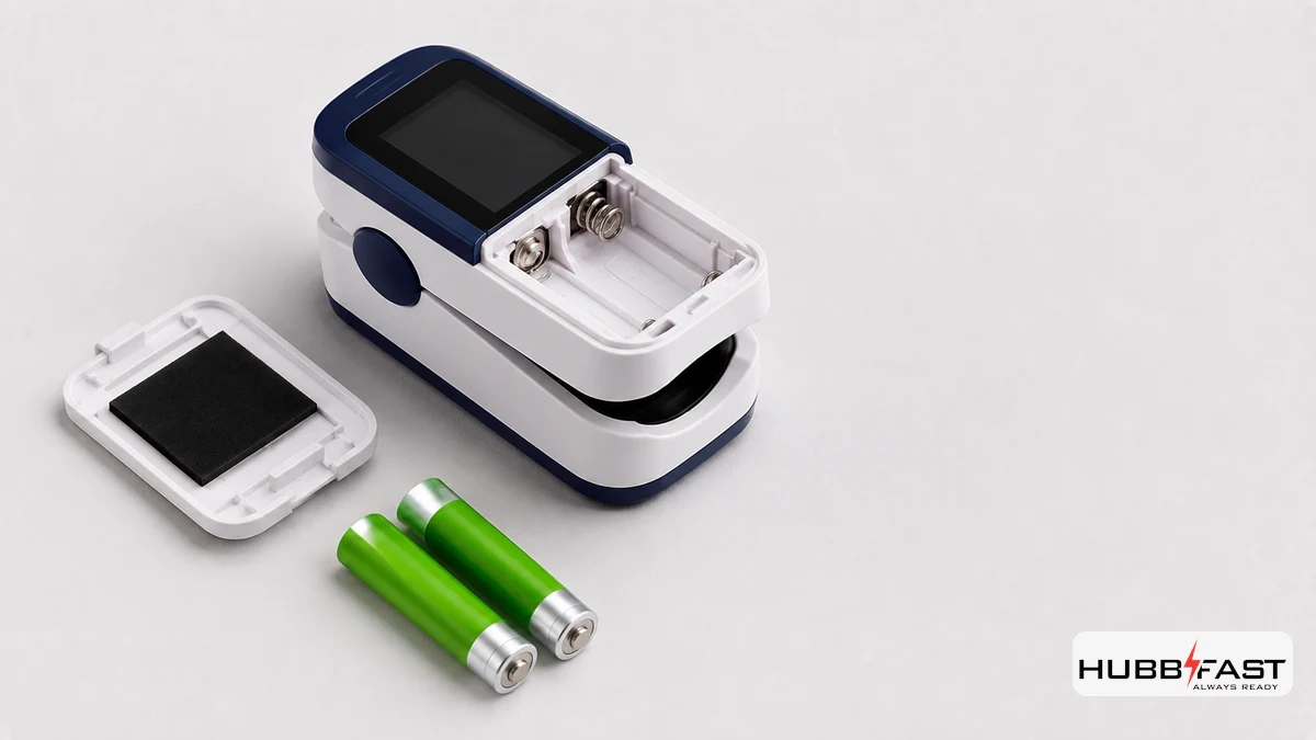 Thay pin AAA cho máy đo SpO2 kẹp ngón tay | HubbFast Premium – Pin kiềm Alkaline