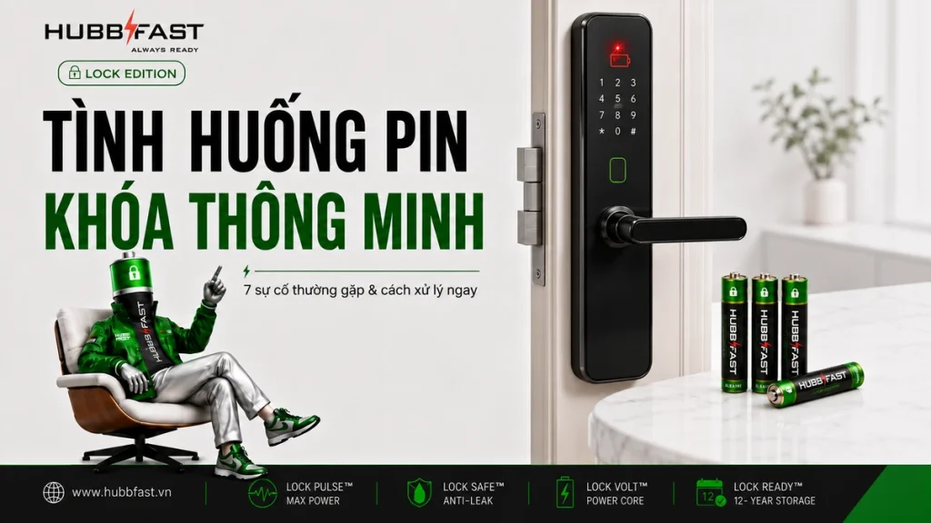 Các Tình Huống Thường Gặp Với Pin Khóa Thông Minh Và Cách Xử Lý Ngay 1 Tình huống pin khóa thông minh và cách xử lý với pin HubbFast Lock Edition