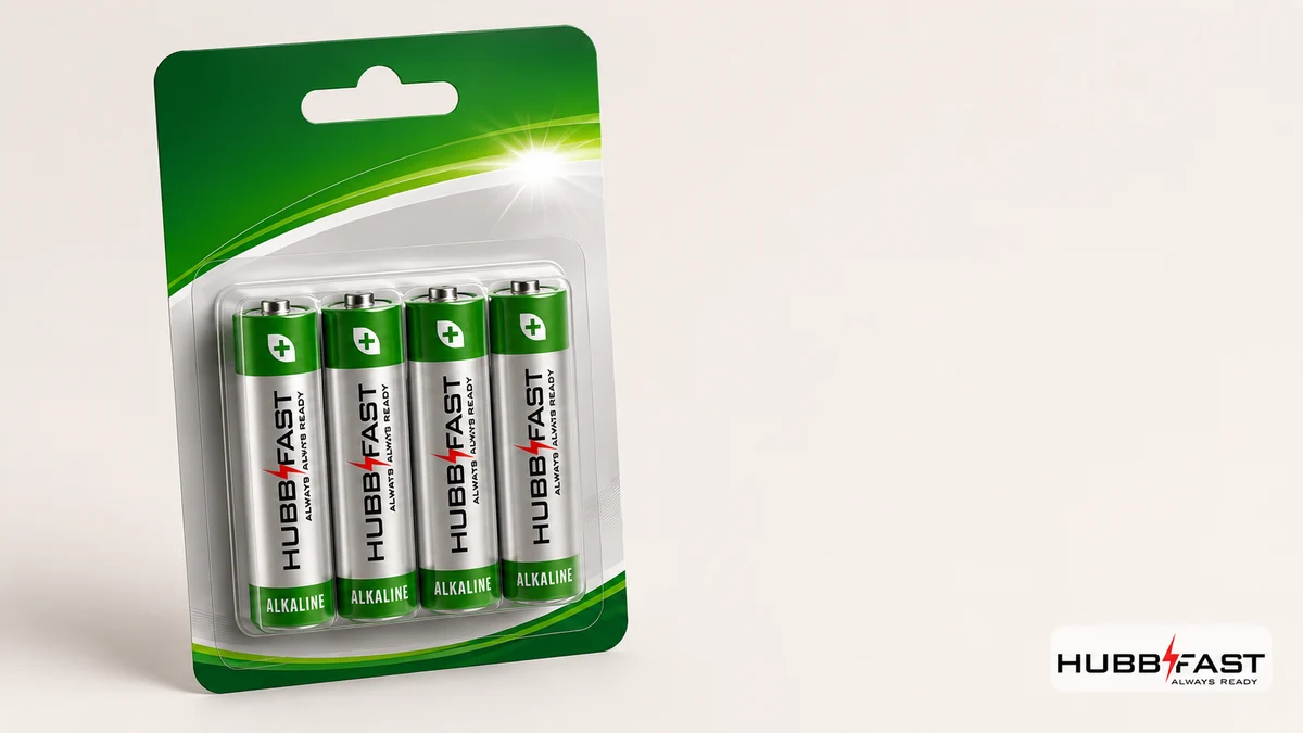 Vòng Đời Pin Alkaline: Bảo Quản Đúng Cách Để Dùng Được Bao Lâu? 4 Vi pin Alkaline HubbFast Premium chat luong luu tru lau nguyen bao goc