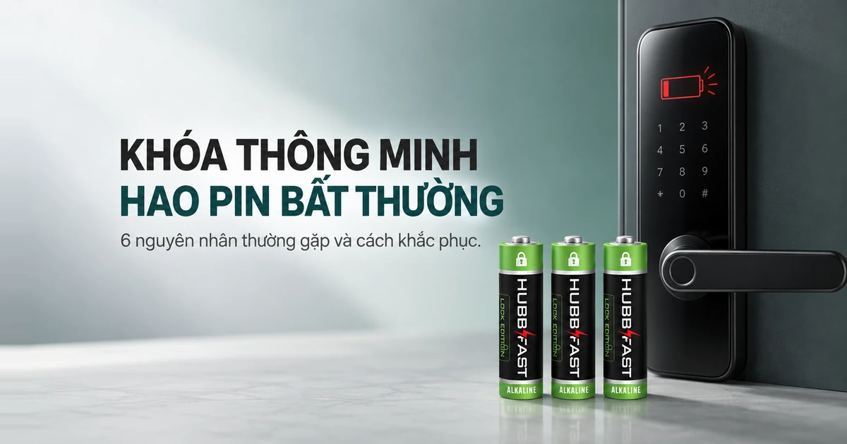 Bìa bài viết khóa thông minh hao pin bất thường - 6 nguyên nhân và cách khắc phục
