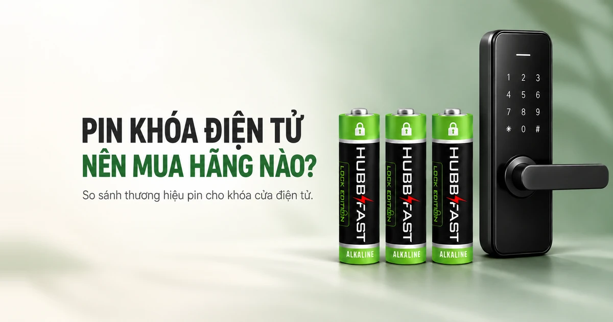 Bìa bài viết pin khóa điện tử nên mua hãng nào - pin AA HubbFast Lock Edition