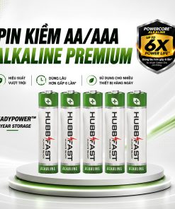 Pin Tiểu AA/AAA HubbFast Premium – Pin Alkaline Cao Cấp 6X Power Life (Vỉ 4 Viên)