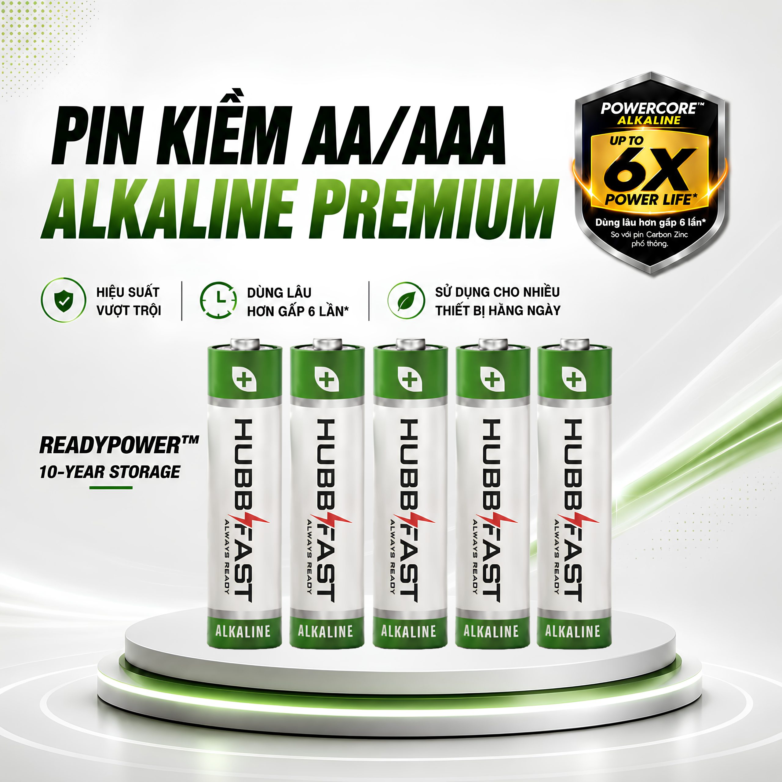 Pin Tiểu AA/AAA HubbFast Premium – Pin Alkaline Cao Cấp 6X Power Life (Vỉ 4 Viên) 1 1 Main Hubbfast Alkaline Premium 1 scaled