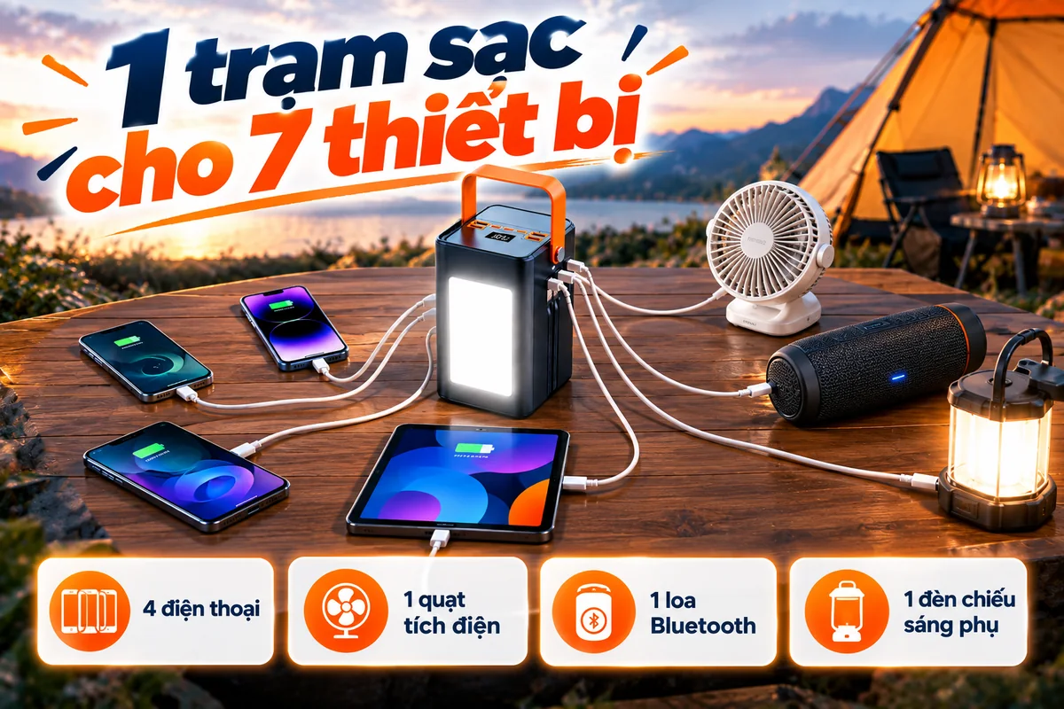 1 trạm sạc cho 7 thiết bị – HubbFast