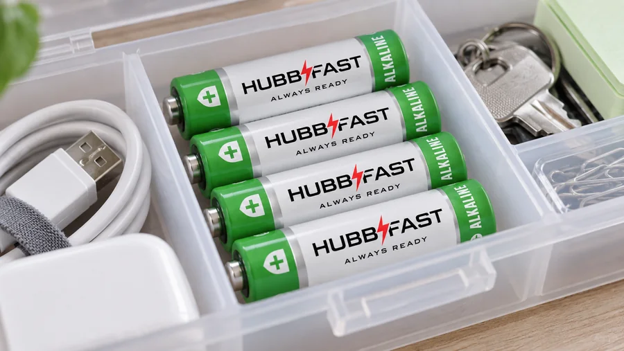 Bảo Quản Pin Đúng Cách: 7 Sai Lầm Khiến Pin Nhanh Chai, Rò Rỉ 2 Bảo quản pin AA HubbFast Premium trong hộp organizer khô ráo
