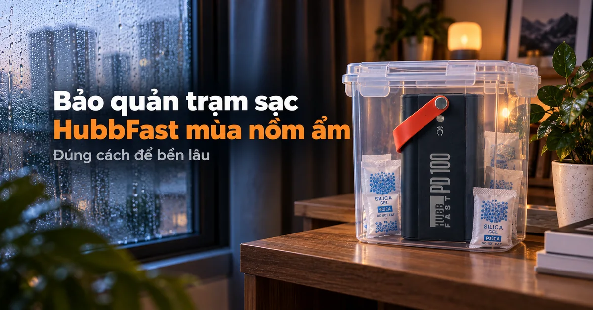 Bảo quản trạm sạc HubbFast mùa nồm ẩm – Đúng cách để bền lâu