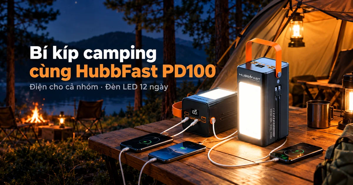 Bí kíp camping cùng HubbFast PD100 – Điện cho cả nhóm · Đèn LED 12 ngày
