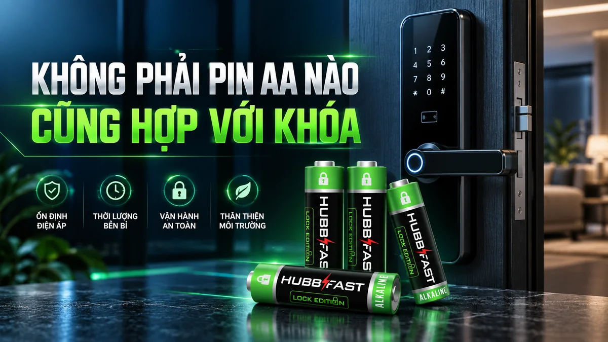 Không phải pin AA nào cũng hợp với khóa - chọn pin HubbFast Lock Edition
