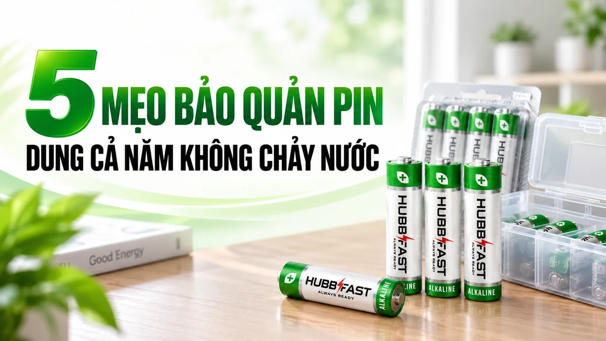 5 mẹo bảo quản pin HubbFast dùng cả năm không chảy nước
