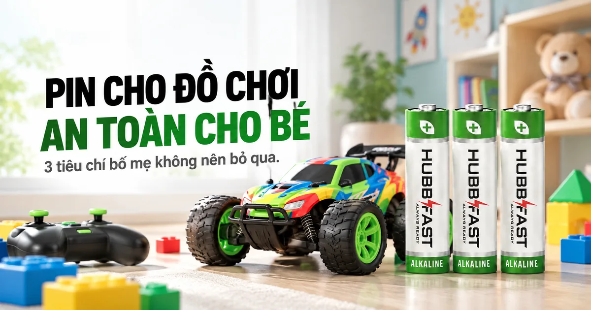 Pin AA/AAA HubbFast Premium an toàn cho đồ chơi trẻ em