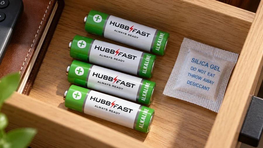 Bảo Quản Pin Đúng Cách: 7 Sai Lầm Khiến Pin Nhanh Chai, Rò Rỉ 3 Cất pin AA HubbFast Premium nơi khô ráo mát mẻ tránh nhiệt ẩm