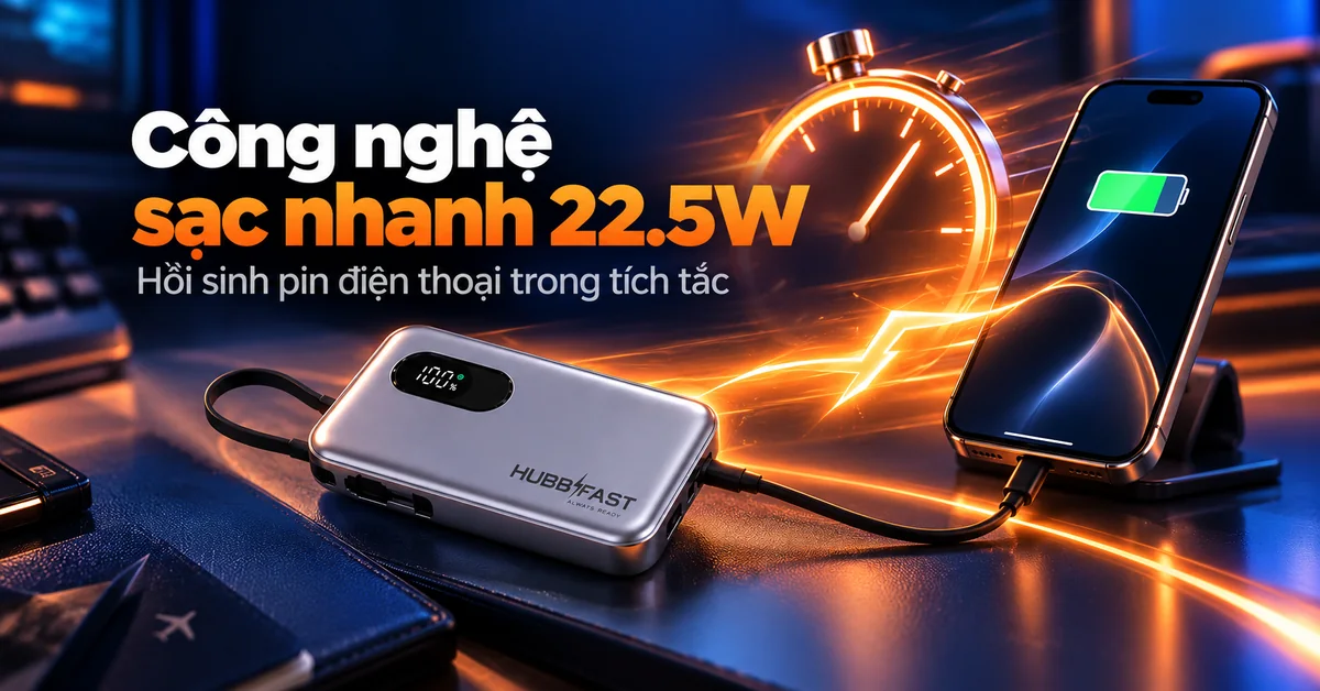 Công nghệ sạc nhanh 22.5W – Hồi sinh pin điện thoại trong tích tắc