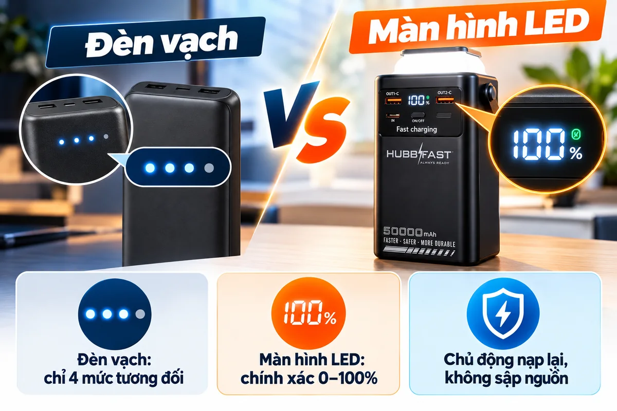 Đèn vạch vs Màn hình LED – HubbFast
