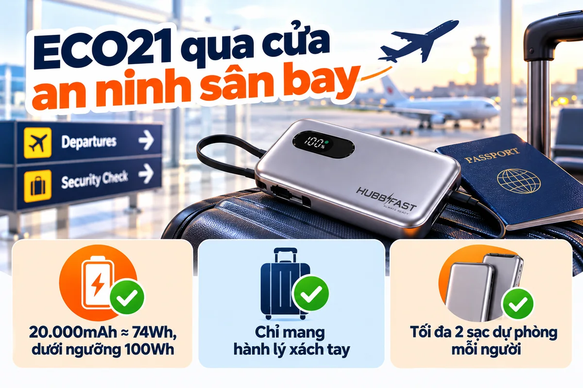 ECO21 qua cửa an ninh sân bay – HubbFast