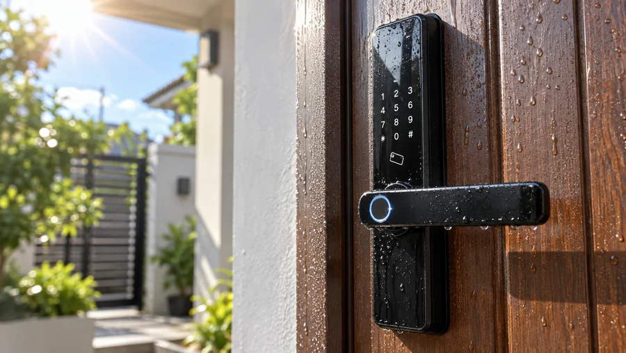 Khóa cửa thông minh ngoài trời chịu nồm ẩm và nắng nóng