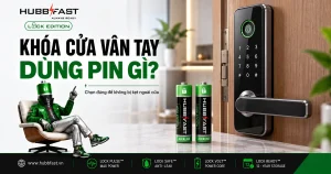 Khóa cửa vân tay dùng pin gì - pin AA HubbFast Lock Edition