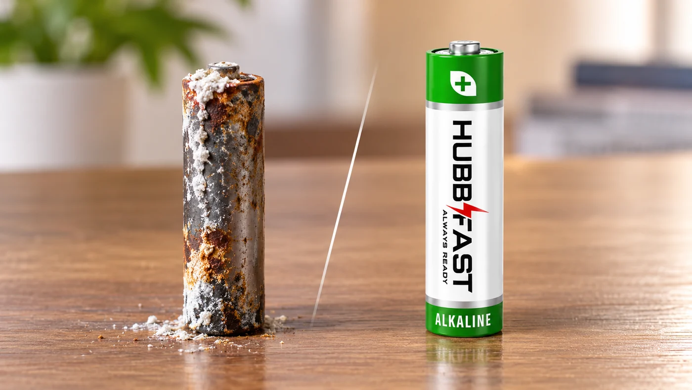 Pin AA HubbFast Premium — không trộn pin cũ và pin mới