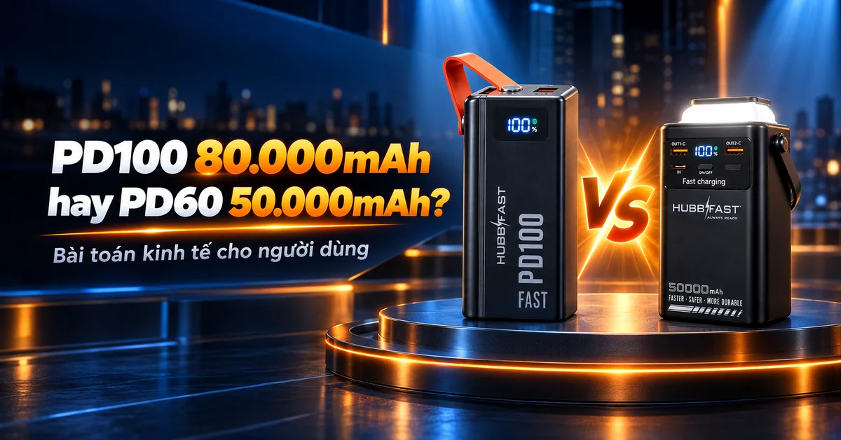 PD100 80.000mAh hay PD60 50.000mAh? – Bài toán kinh tế cho người dùng