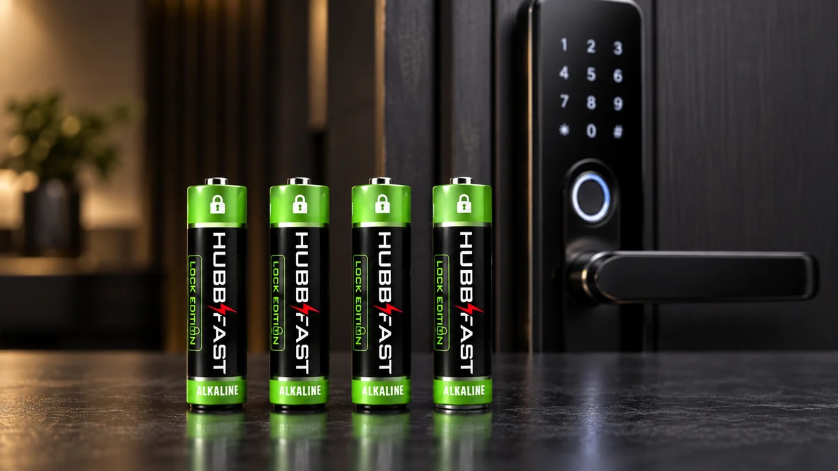 Pin AA HubbFast Lock Edition bền cho khóa cửa thông minh