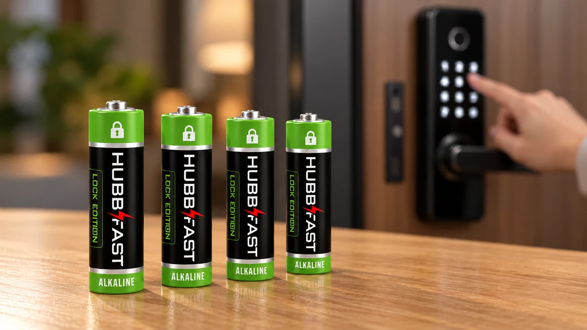 Pin AA HubbFast Lock Edition và khóa cửa thông minh Kaimi mở bằng bàn phím cảm ứng