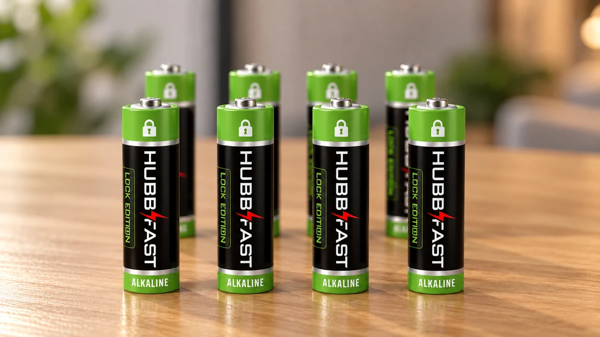 Bộ 8 viên pin AA HubbFast Lock Edition đồng bộ cho khóa cửa thông minh Sakura