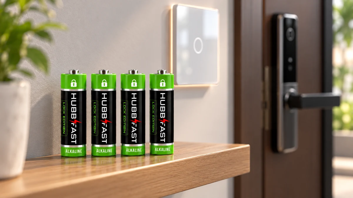 Bộ 4 pin AA HubbFast Lock Edition trong hệ sinh thái smarthome Lumi cùng công tắc thông minh và khóa cửa