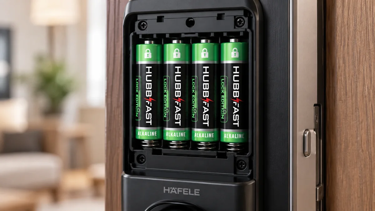 Khoang pin khóa cửa Hafele lắp 4 viên pin AA HubbFast Lock Edition