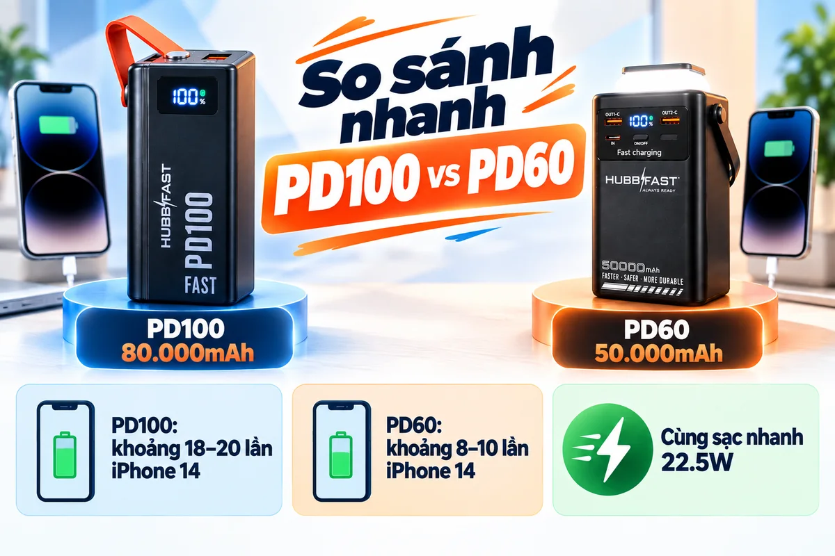 So sánh nhanh PD100 vs PD60 – HubbFast