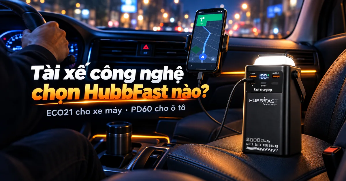 Tài xế công nghệ chọn HubbFast nào? – ECO21 cho xe máy · PD60 cho ô tô