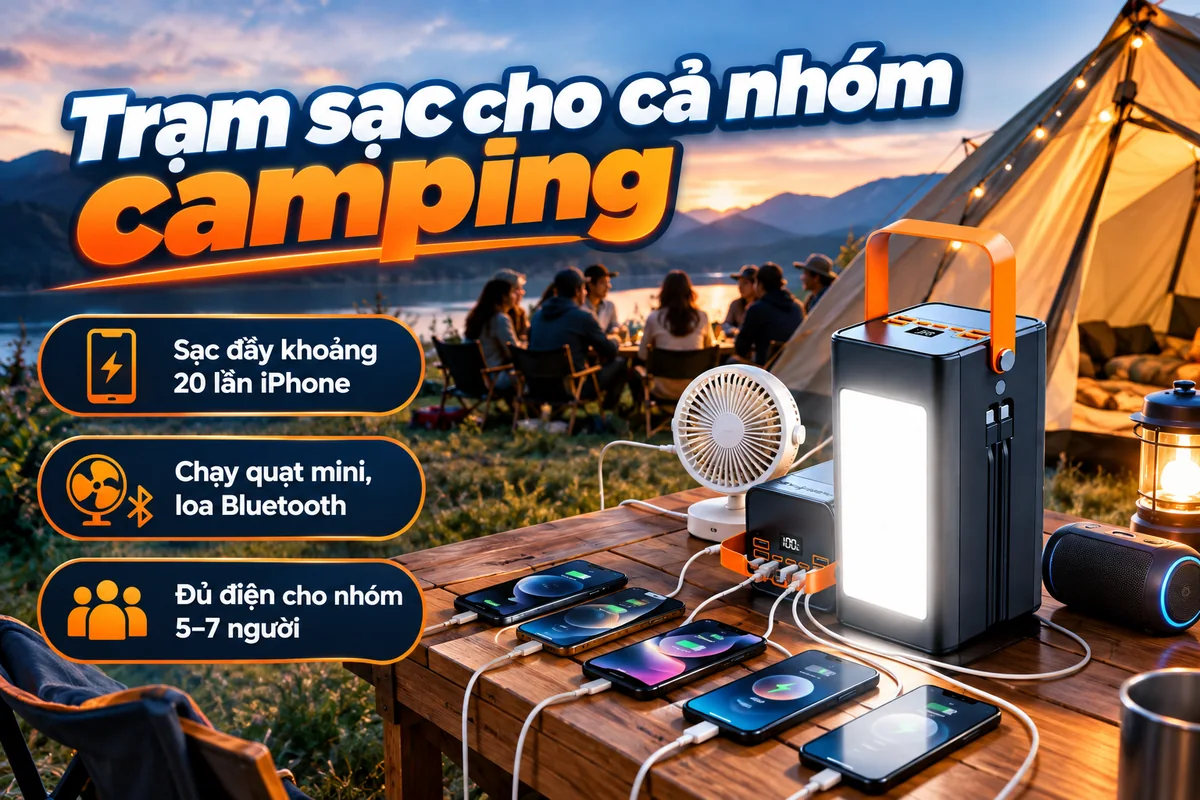 Trạm sạc cho cả nhóm camping – HubbFast