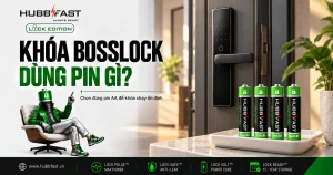 Bìa bài khóa Bosslock dùng pin gì — pin AA HubbFast Lock Edition
